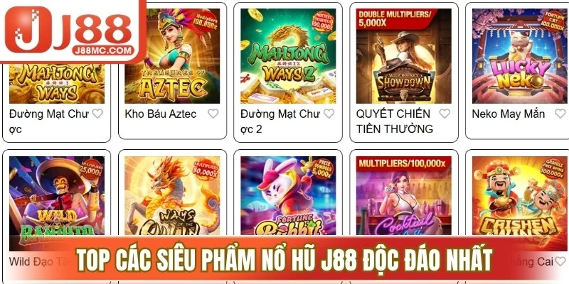 Top các siêu phẩm nổ hũ J88 độc đáo nhất